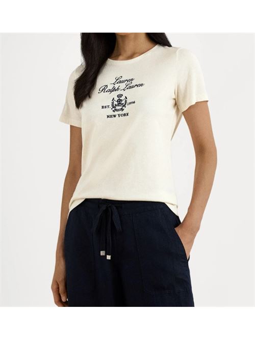 200p03725002 LAUREN RALPH LAUREN | KATLIN-SHORT SLEEVE..MASCARPONE CREAM